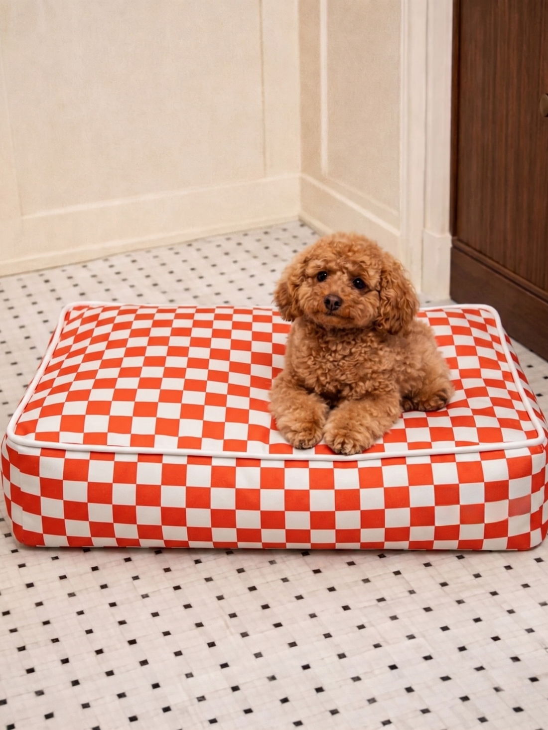 Scarlet Check Köpek Yatağı